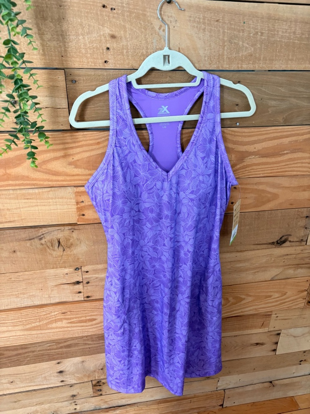 Zeroxposur Purple Floral Racerback UV Protection Cover Up Dress size L